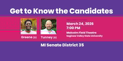 MI Senate District 35 Candidate Forum: Greene (D) vs Tunney (R)
